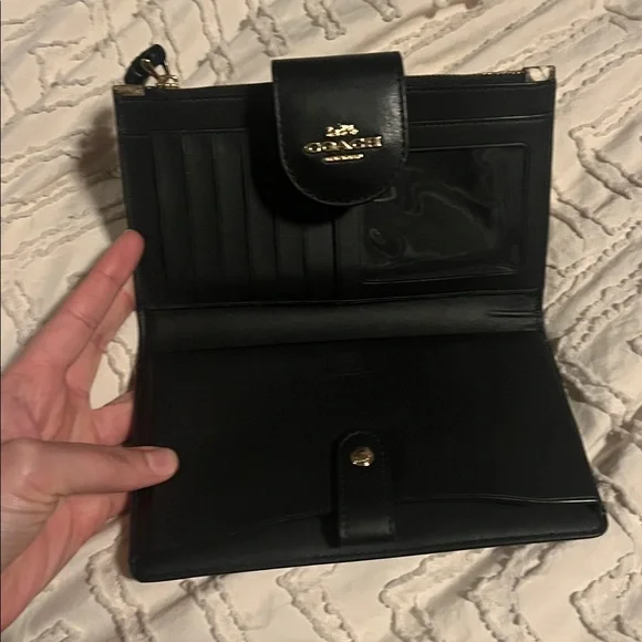 Coach Tan and Black Wallet with Bee Accents - Picture 2 of 3